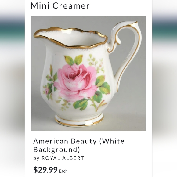 "American Beauty" cream and sugar by Royal Albert. - Picture 12 of 13
